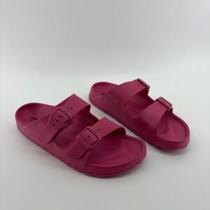 Sonoma Goods For Life Slide Sandals Magenta Women XL 11-12 EVA Foam Buckle Strap